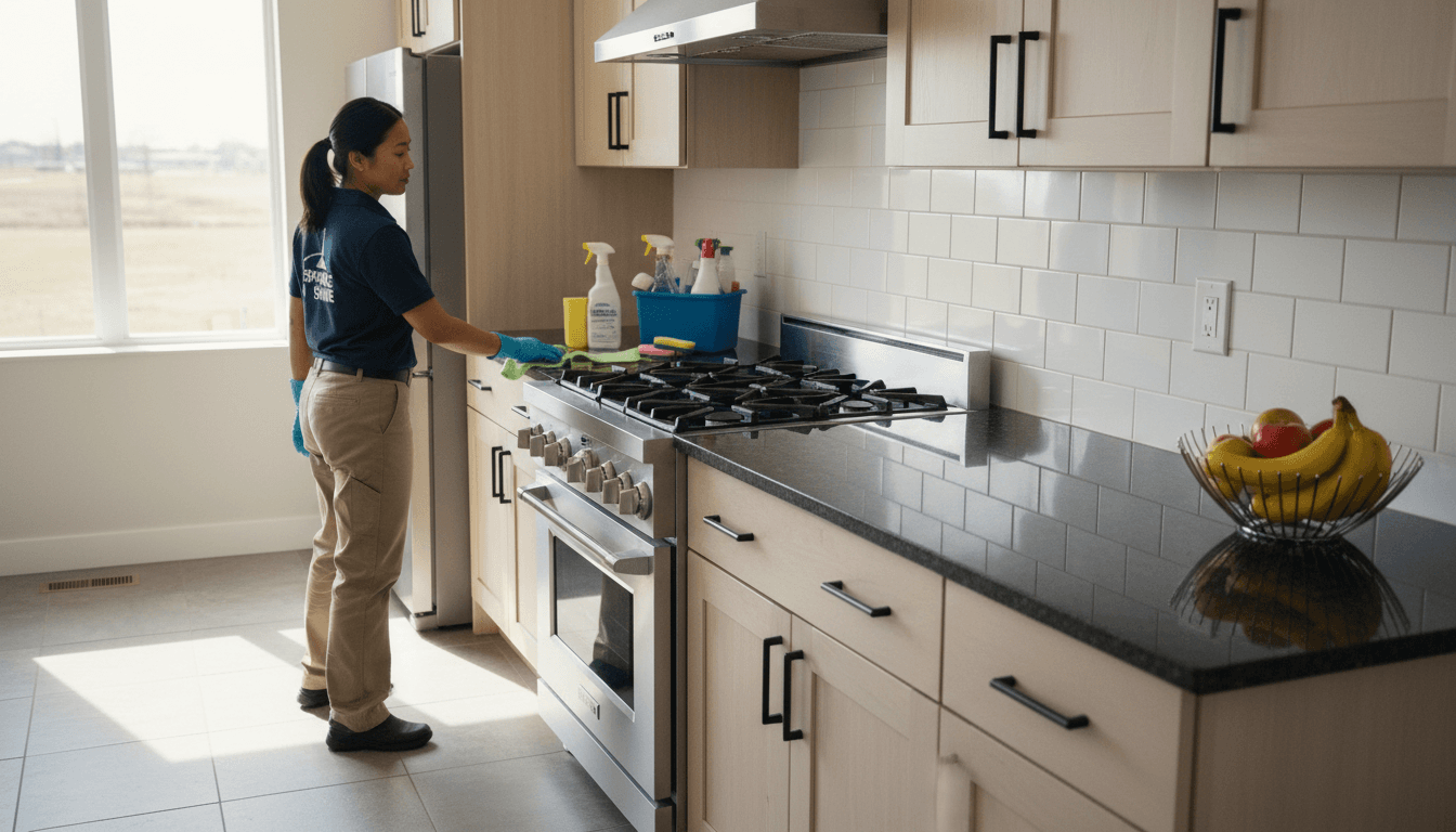 Warm, well-lit modern kitchen with white cabinets and granite countertops, clean and inviting